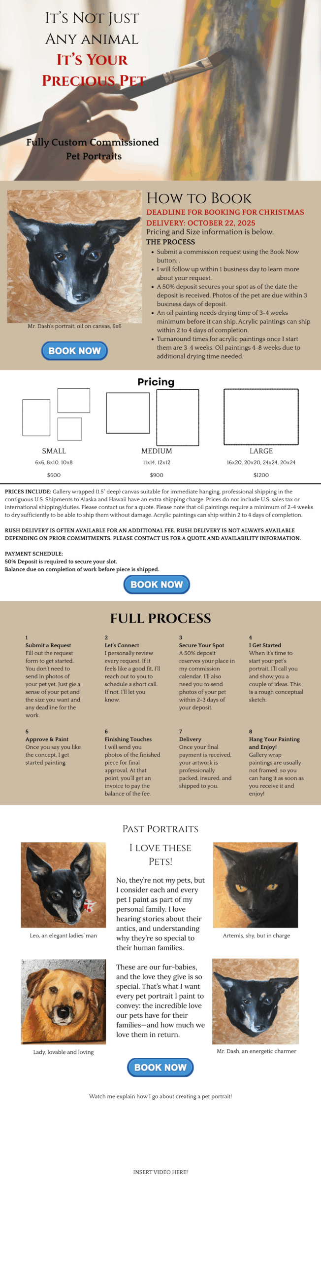 Pet Portraits Page Mockup